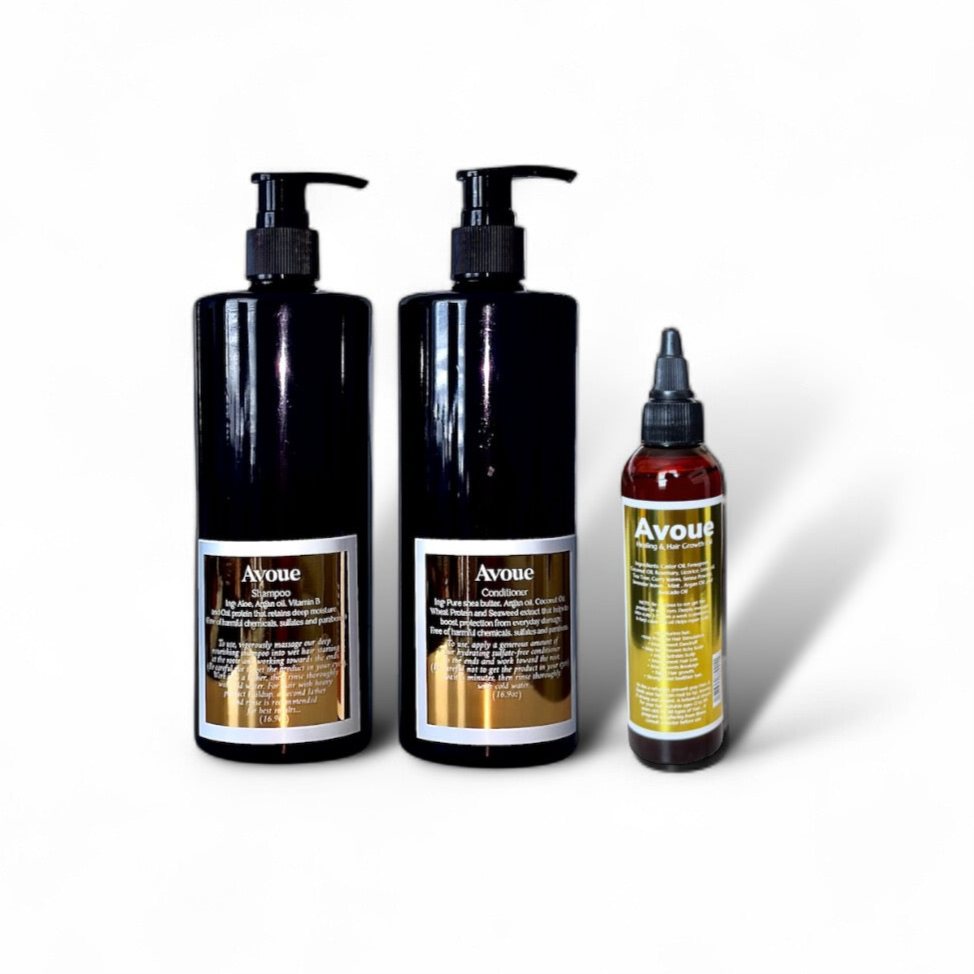 Hair Oil & Nourishing Repair SHAMPOO & CONDITIONER (16.9oz )set of 3