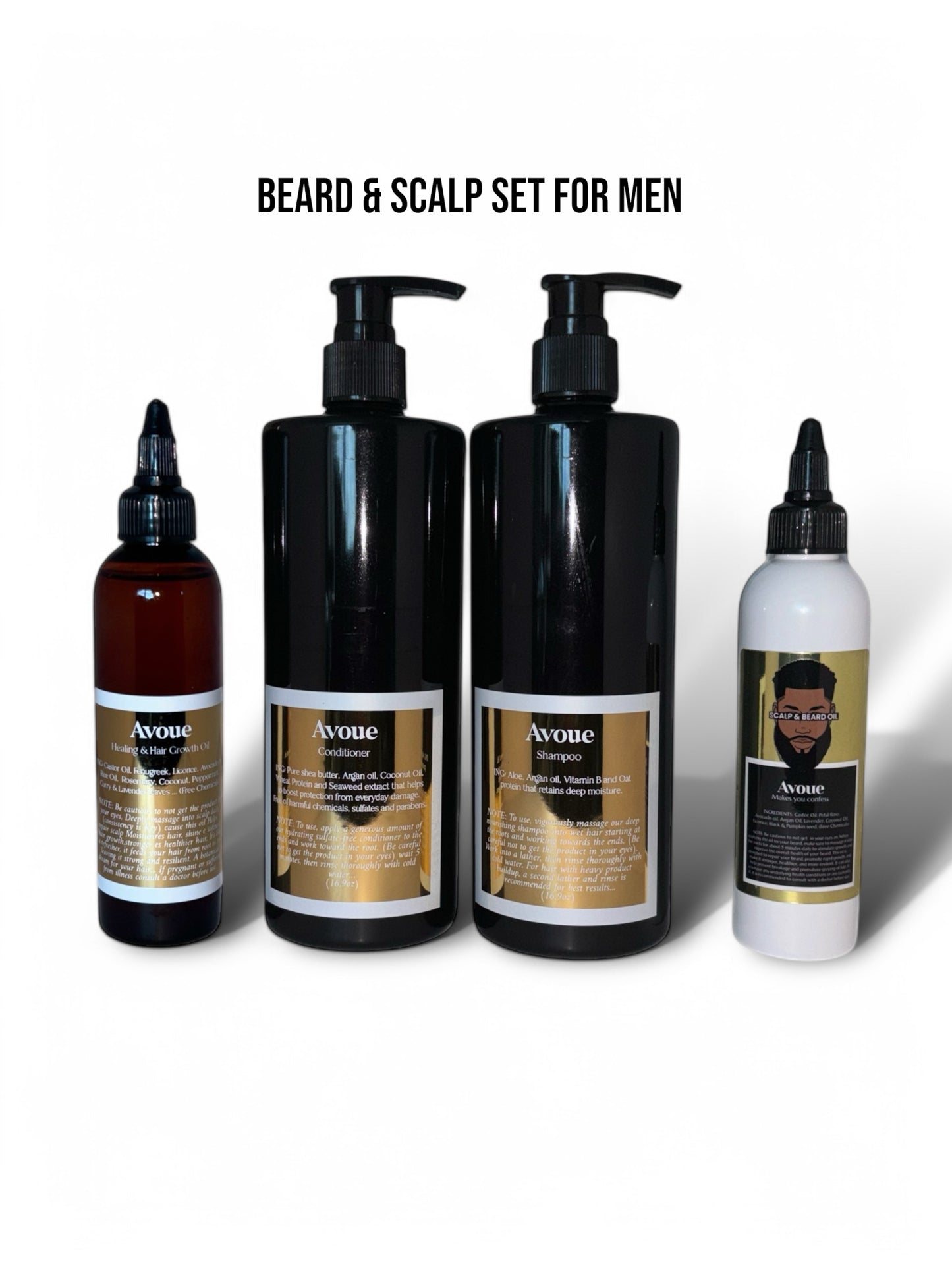 Beard full set Care for Men (Oil, Serum, Shampoo, Conditioner)