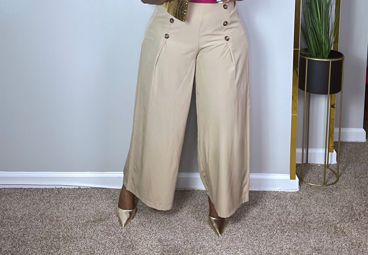 Beige Plus sizes Pant