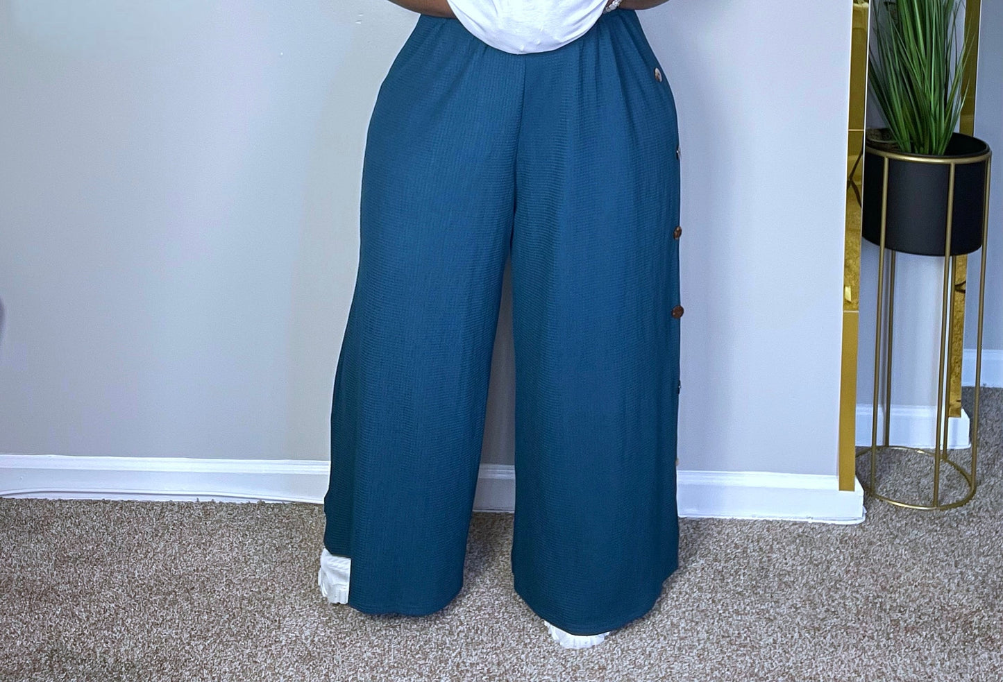 Pant Palazzo color Steel Blue