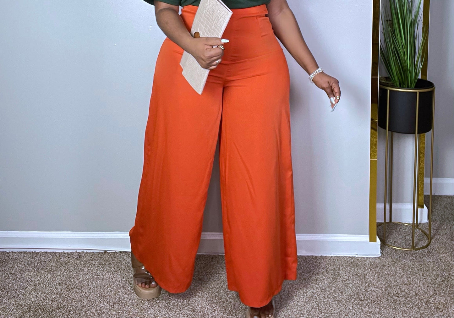 Orange Pant Palazzo