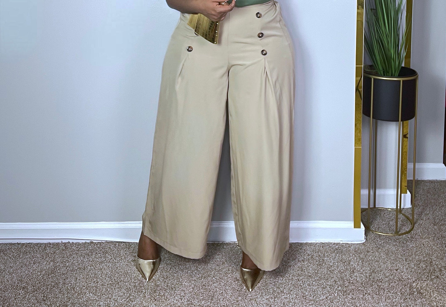 Beige Plus sizes Pant