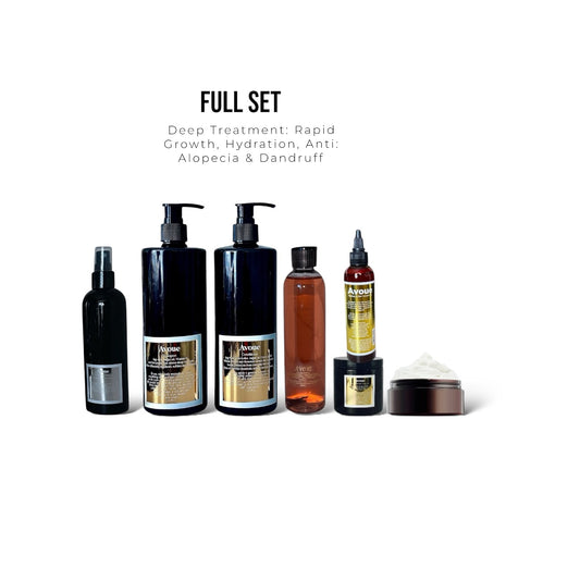 SET: of 7 (Oil; Shampoo ; Conditioner ; Wash Vinegar ; Curly Cream ;Repair Butter ; Leave-in )